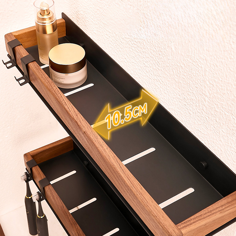 Holz Schwarz Küche Regal Schraube Installation machen-hoch Organizer geistig Ecke Regal Lagerung Regal Dusche Zauberstab Gestell Badezimmer