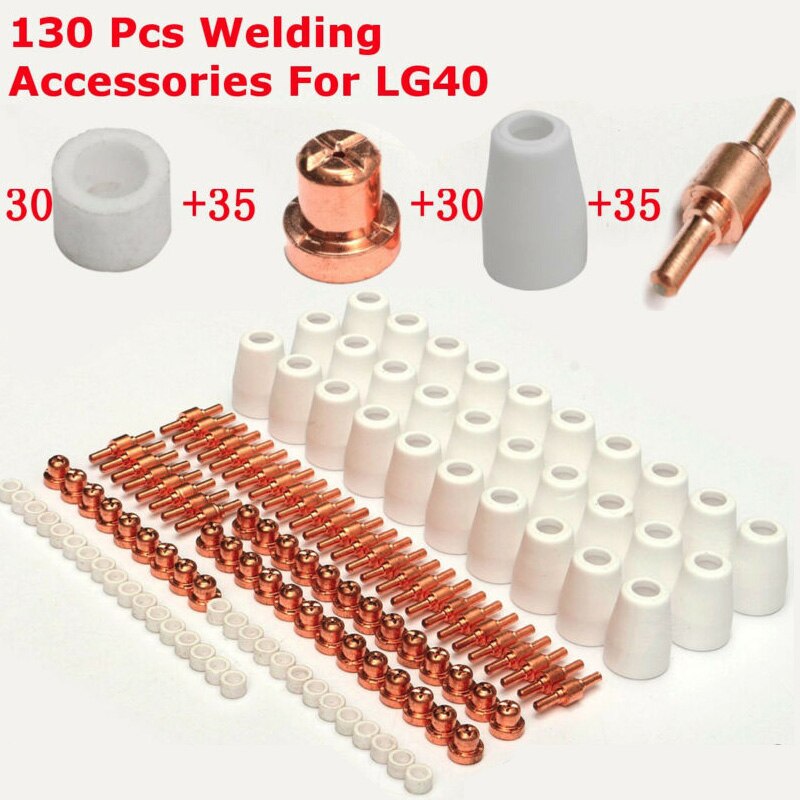 130 stuks  pt31 lg40 plasmasnijder snijbrander elektrode tip nozzle verbruiksartikel voor super 160p