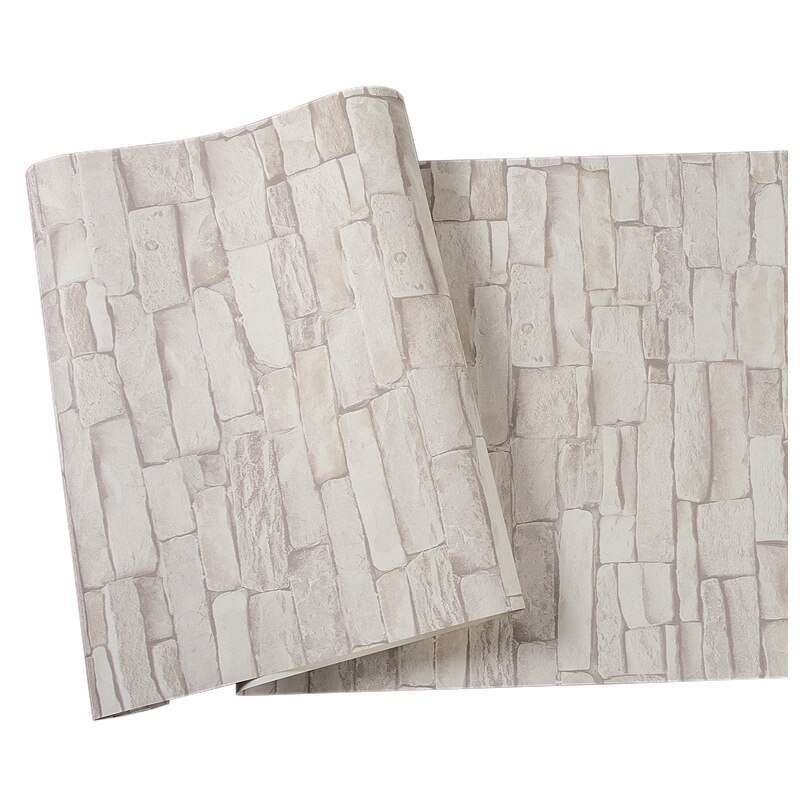 Moderne Steen Pvc Behang Baksteen Behang Roll Voor Woonkamer Tv Achtergrond Home Decor Muurstickers Pvc Decals: WHITE