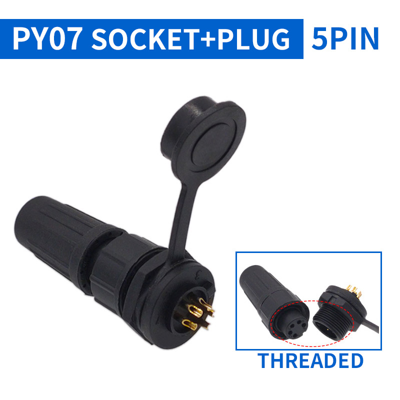 1Stck PY07 Z108 Hintern Anschlüsse Wasserdichten Stecker Kunststoff Steckdose IP67 Bajonett Gewinde 2Stift 3Stift 4Stift 5Stift 6Stift 7Stift 8Stift: Weiß