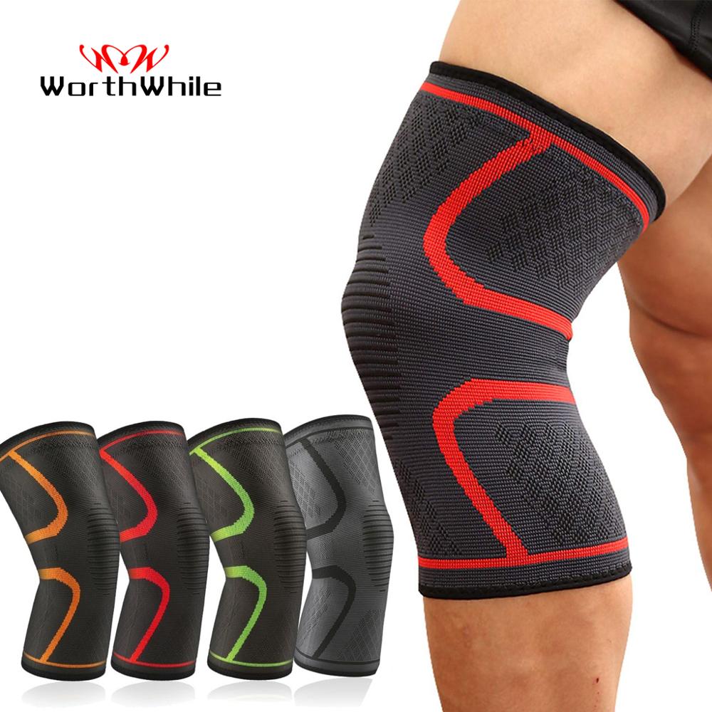 Værd 1 pc elastiske knæbeskyttere nylon sports fitness gear knæpude bøjle løbe basketball beskytter volleyball støtte
