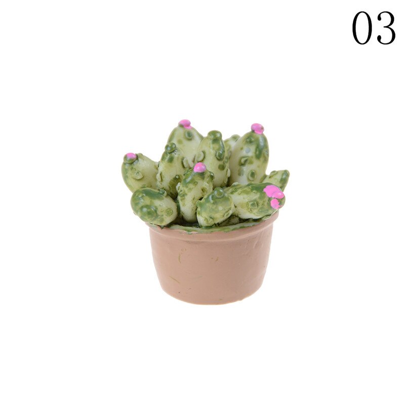 Dollhouse Succulent Plant Office Resin Desktop Birthday Flower Home Decor Craft DIY Miniature Ornament Furniture Toys: 12