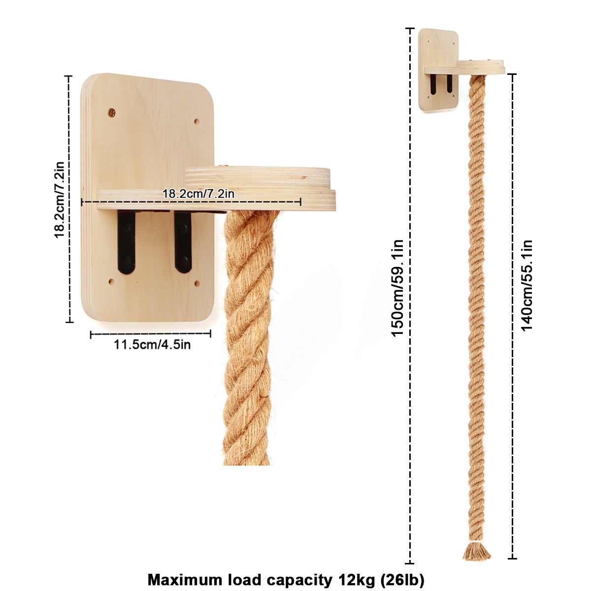 1 peça árvore de gato corda de escalada para gato arranhando garra ferramenta de moagem 150cm-corda de sisal grossa para gato brincando e explorar