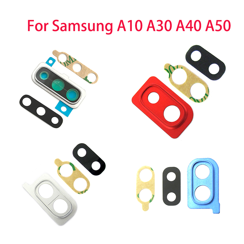 Rear Back Camera Lens Glass Replacement for Samsung A10 A10e A30 A305F A40 A405F A50 A505F Ring Cover Case with Ahesive Sticker