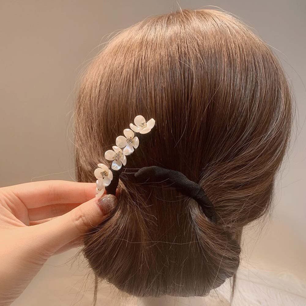 Outil de coiffure en coquillage coréen pour femmes, , perle, Simple, chignon, tempérament, accessoires de coiffure, coiffure sauvage