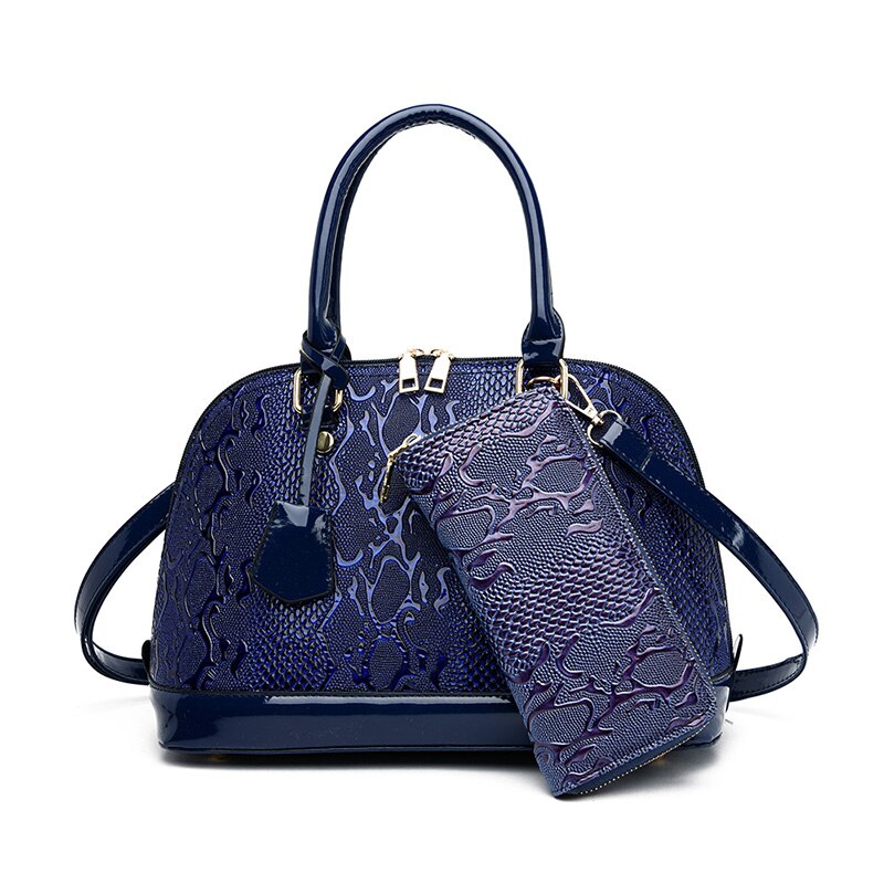 2 set di Alta Qualità di Modo Borsette Borsa Delle Donne In Rilievo di Cuoio Borse A Spalla Stile Etnico Nazionale di Crossbody Borsa Delle Signore di Sacchetto Borsoni: Blu
