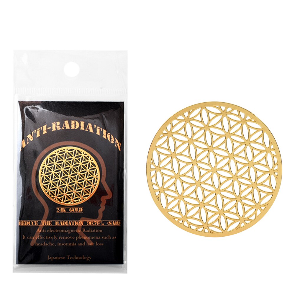 24K Gold Plated Anti Radiation Protector Shield EMF EMR Blocker Cell Phone Sticker: Rose Red