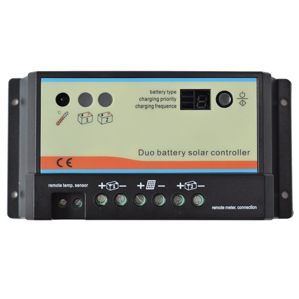 10A 20A Dual Battery Solar Panel Controller 12V 24V Dual Battery Charger Controller Caming Car RV Boat Solar Charging System