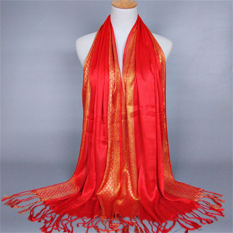 NEUE frauen Gold baumwolle einfarbig muslimischen kopf schal schals und wickelt pashmina bandana weiblich foulard damen hijab speichert: 6