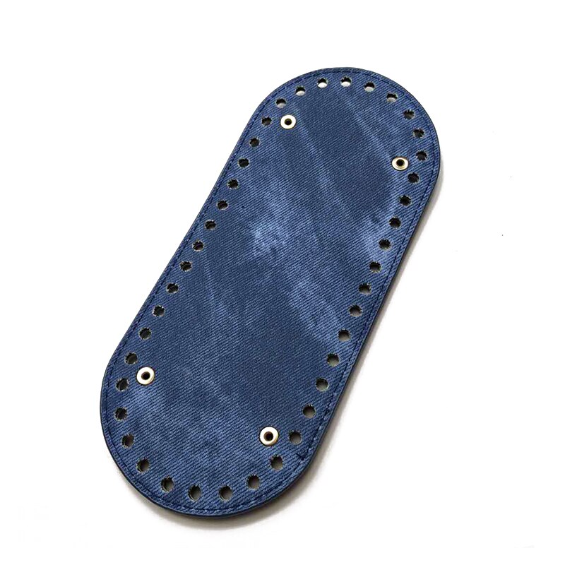 21*9cm Ovale Lange Bodem voor Breien Tas PU lederen 42 Gaten Vrouwen Tassen Handgemaakte DIY tas Accessoires: Denim Blue