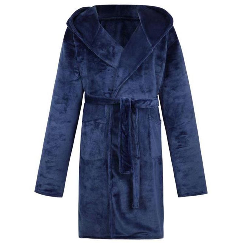 Mens & Ladies Cotton Hooded Bathrobe Towelling Bath robe Dressing Gownx1