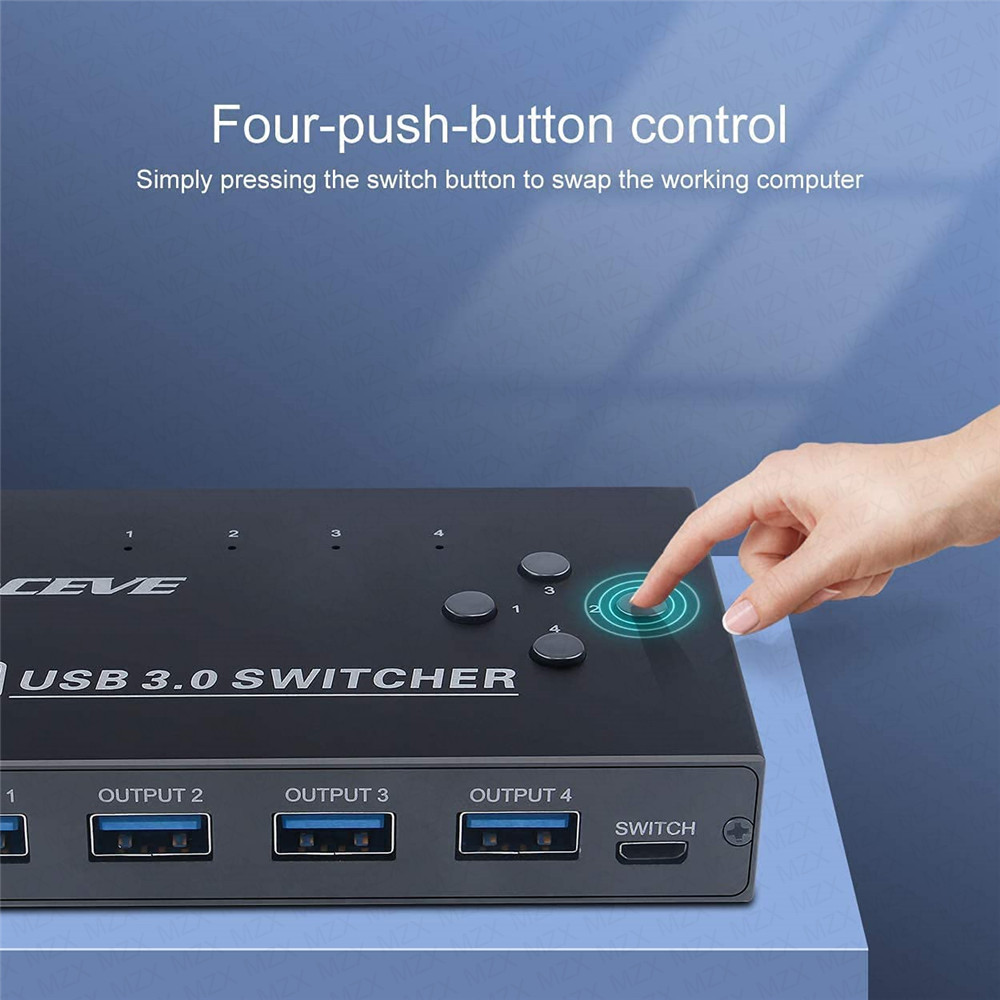 MZX Przełącznik KVM przełącznik USB 3.0 3 0 Box Stacja dokująca do stacji dokującej do konsoli 4 udostępnia klawiaturę drukarka myszy