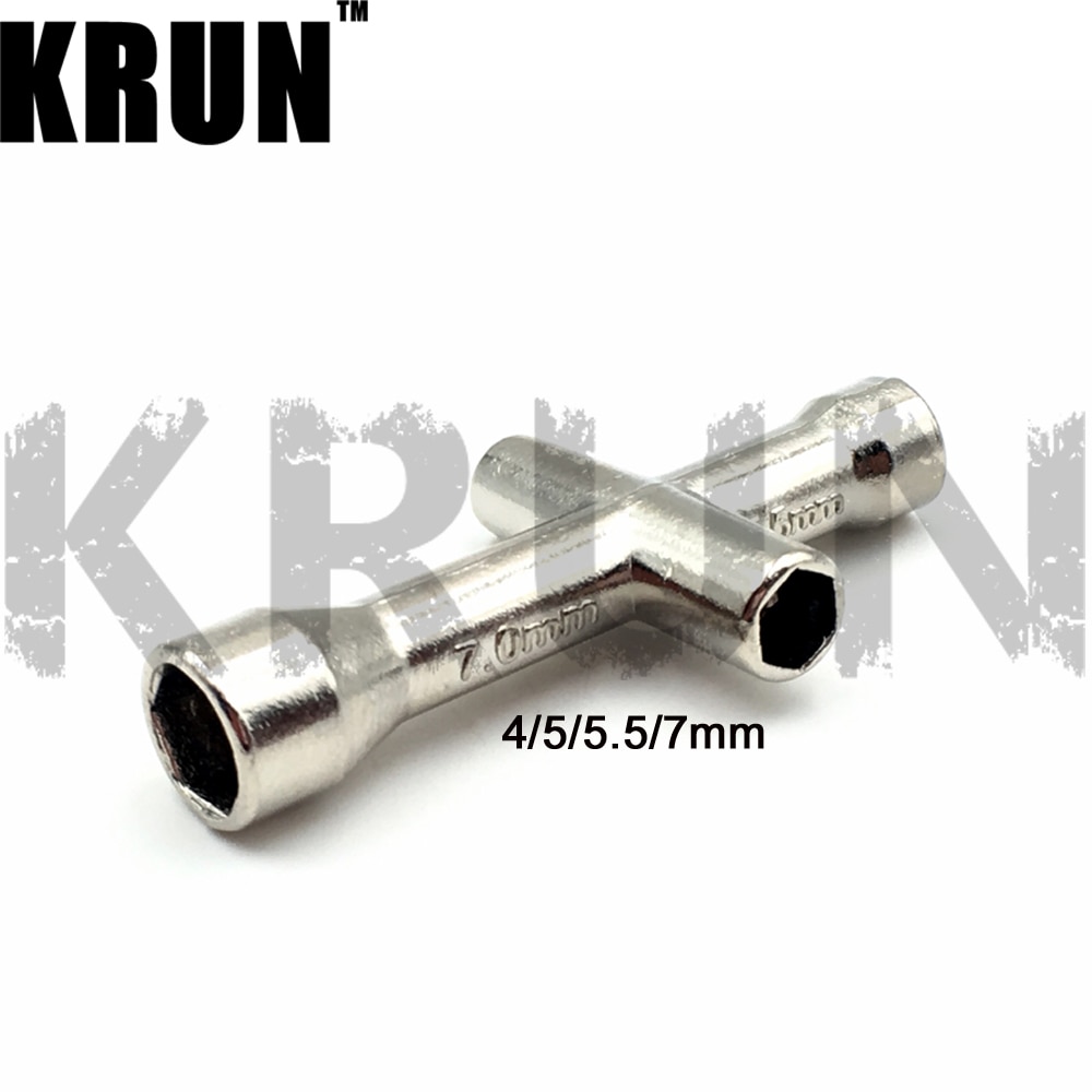 1PCS 4mm 5mm 5.5mm 7mm Cross Wrench Hex Socket Repair tools for 1/10 HSP Traxxas Tamiya HPI Kyosho RC Car D90 SCX10 RC Crawler