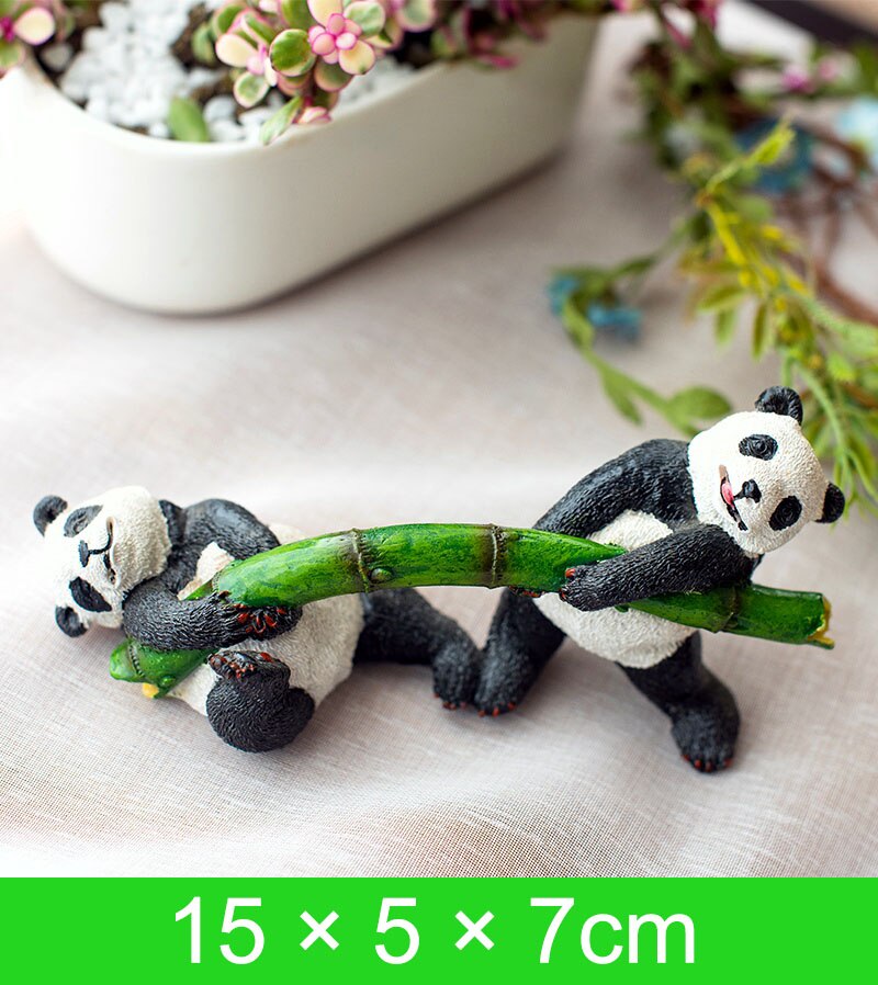 Statue de panda mignonne en résine, micro-décoration pour voiture, bureau, jardin extérieur, sculpture animale, décoration, ornement: 1