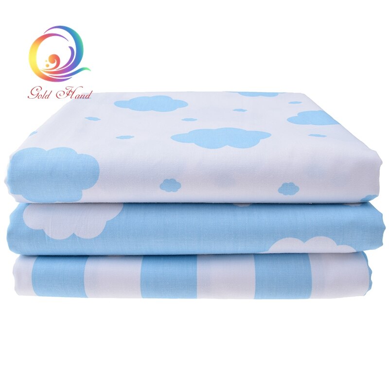 Tela de algodón de sarga con estampado de Sky NUBES AZULES para coser ropa de cama de bebé, sábanas, ropa de dormir, Material para falda vestido