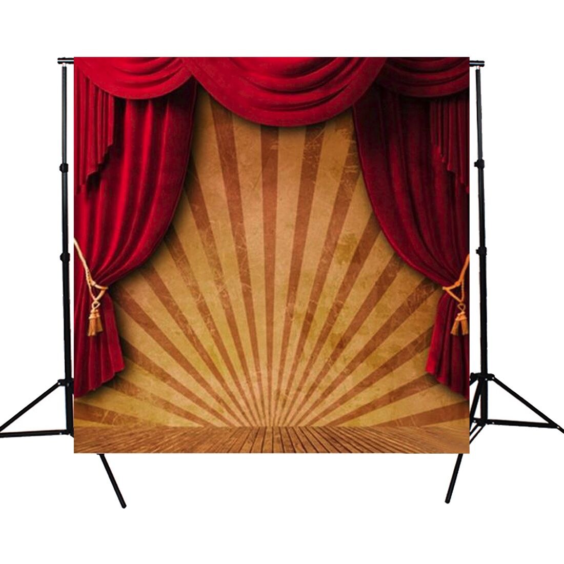 10x10FT Circus Red Curtain Stage Photography Backdrop Background Studio Vinyl Durable Folding Light Weight Photography Tool: Default Title