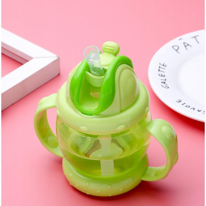280ml Safety PP Material Children Straw Cup Drinking Bottle with Handles