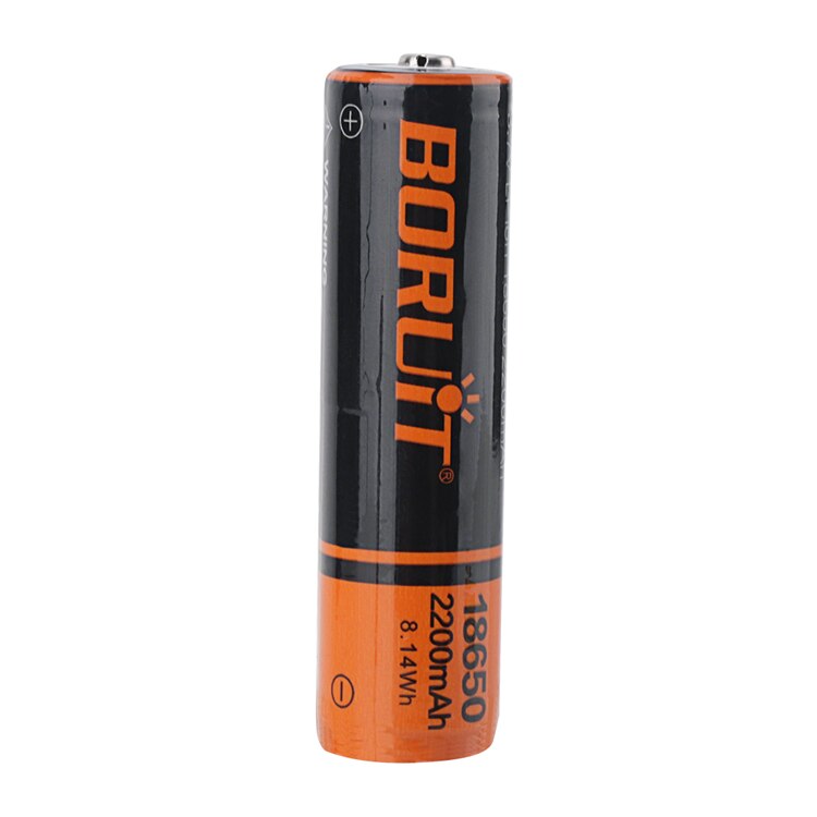 BORUiT 100% Original 18650 3.7 v 2600/2200/4000mAh Lithium Rechargeable Battery For Flashlight Headlamp Batteries: 1 pcs 2200mAh