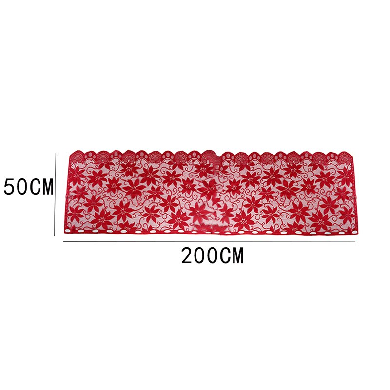 Rideau De Noël Père Noël En Polyester - 213x102 Cm, Dentelle, Pour Cuisine, Salle De Bain, Décoration Festive