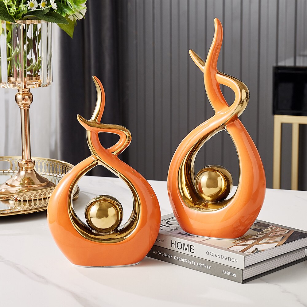 Abstrakt modellering keramisk skulptur dekoration morgon sång dekor modern heminredning vardagsrum sovrum inredning