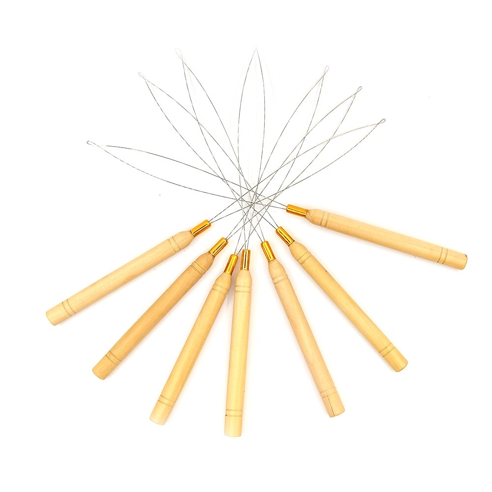 Extensiones de cabello de bucle, Micro anillos, cuentas, enhebrador de agujas, gancho de tracción de alambre, herramienta utilizada para cabello humano, extensión de plumas