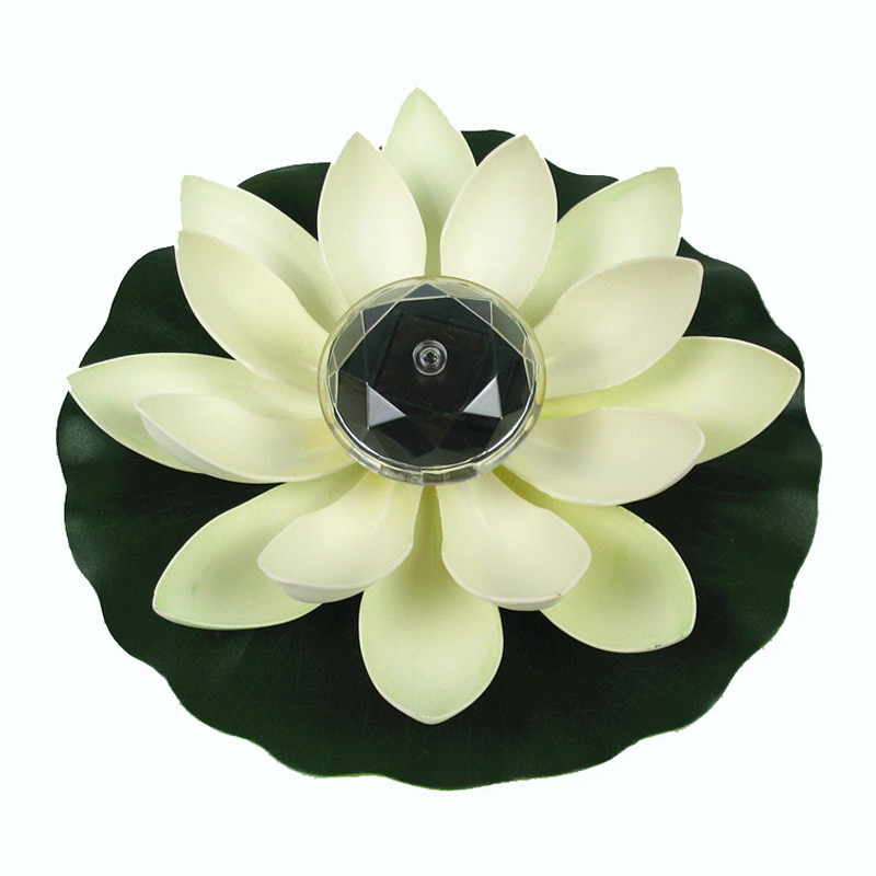 Solar Powered LED Lotus Blume Lampe Wasserdicht Outdoor Schwimm Teich Nacht Licht für Garten Pool party nachtlicht decor: White