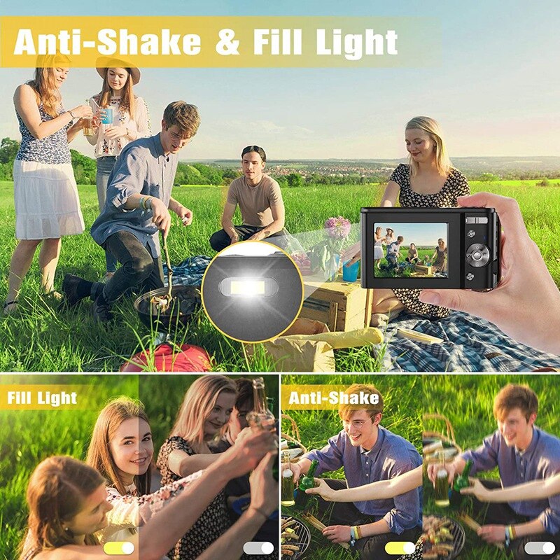 Appareil photo numérique 1080P 36.0 mégapixels avec Zoom numérique 16X, écran LCD, Mini appareils photo portables pour étudiants adolescents