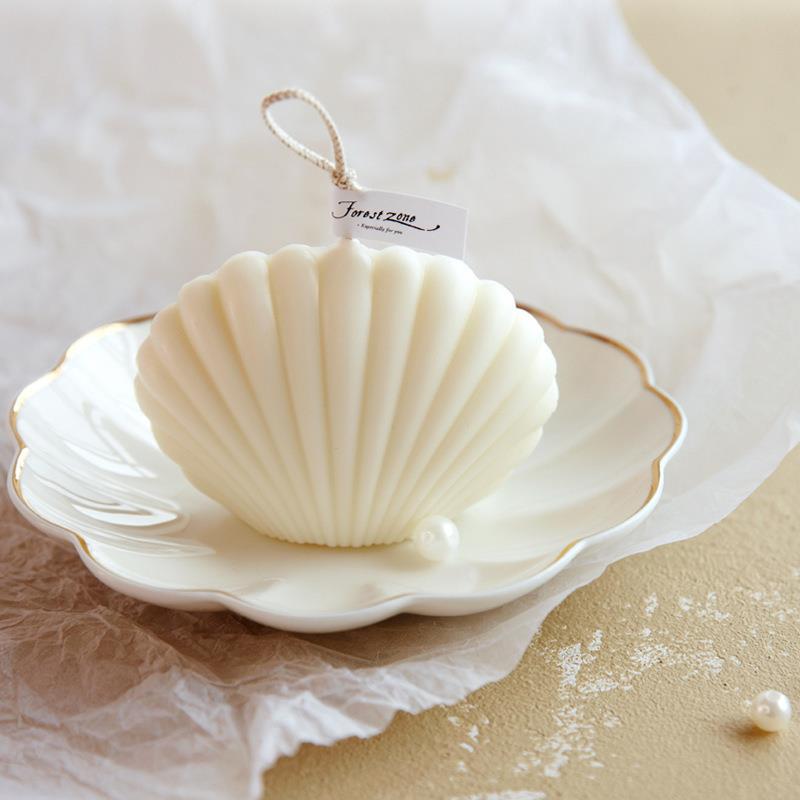 Molde de vela diy molde de vela de plástico 3d concha do mar forma aromaterapia molde de vela de gesso feito à mão vieira molde conch silicone cola epoxy