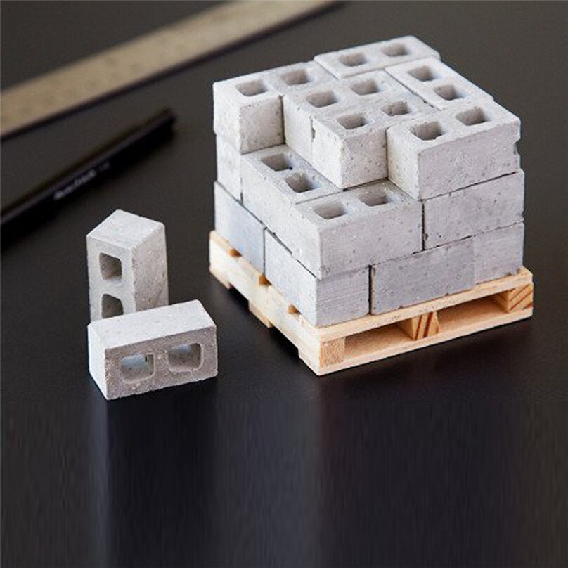 2pcs Mini Cement Bricks And Mortar Let You Build Your Own Tiny Wall Mini Bricks &4A30
