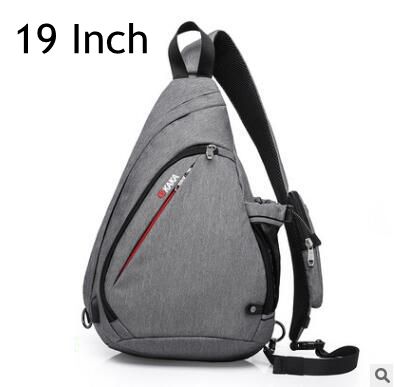 Kaka merk heren messenger bags borsttas heren grote mannelijke schoudertas usb-oplaadbare crossbody tassen borsttas canvas voor heren: 19 inch grijs
