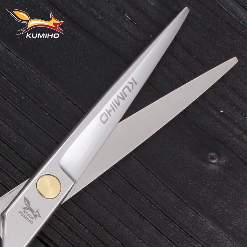 KUMIHO hair cutting scissors with micro serrated blade hair scissors mirror polished hair shear 6 inch