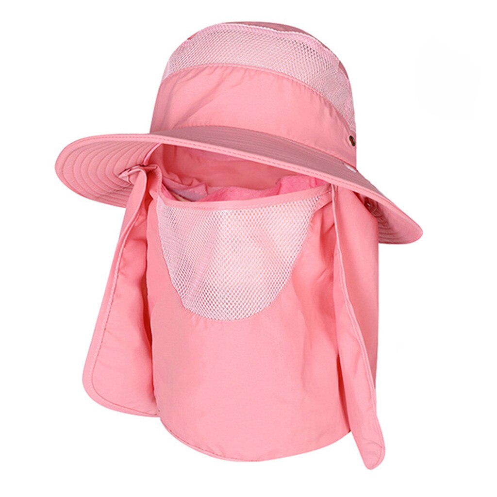 Zonnebrandcrème Vissen Suns Anti Uv Bescherming Gezicht Hals Flap Zon CapHeadband Zon Regen Hoed Cap Vissen Wandelen: Roze