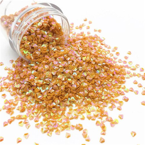 3mm ruitvormige pailletten 3d losse pailletten van pvc feestversiering diy nagelkunst bruiloftsdecoratie lentejuelas confetti 10g: Ab oranje