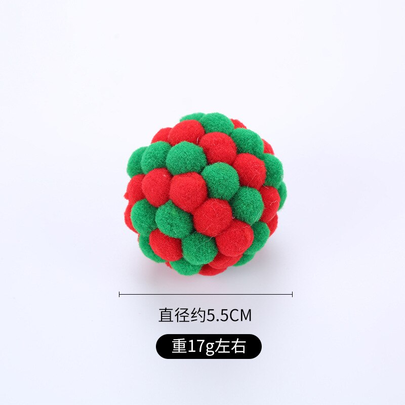 Kat Speelgoed Kleurrijke Handgemaakte Bouncy Bal Kitten Speelgoed Pluche Bell Bal Muis Speelgoed Planeet Bal Kat Speelgoed Interactieve Huisdier levert: M Christmas