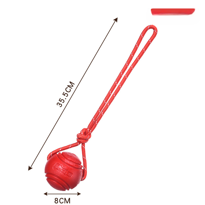 Dog Toy Ball Elastic Bite Resistant Solid Large Medium Small Dogs Boredom Buster Tpr Ball Pet Training Pet Toy Bite: Brown