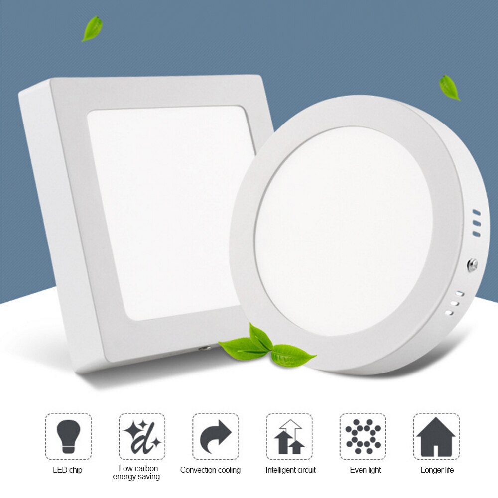 Led paneellamp 6/12/18/24w ac85-265v plafondlampen 2835 led spots opbouw voor gangpad hotel badkamerverlichting