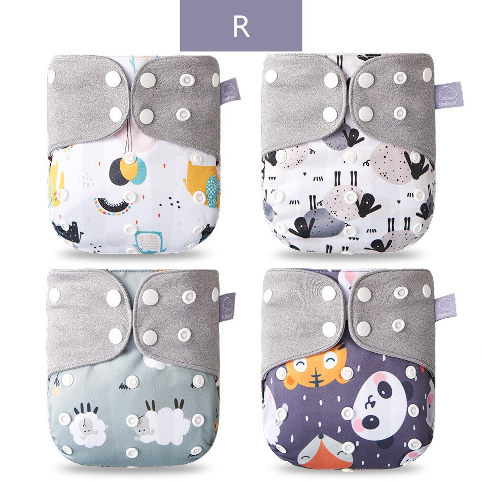 Culotte en tissu réutilisable 4 pièces, couche en tissu lavable pour l'entraînement des bébés, couches imperméables pour garçons et filles