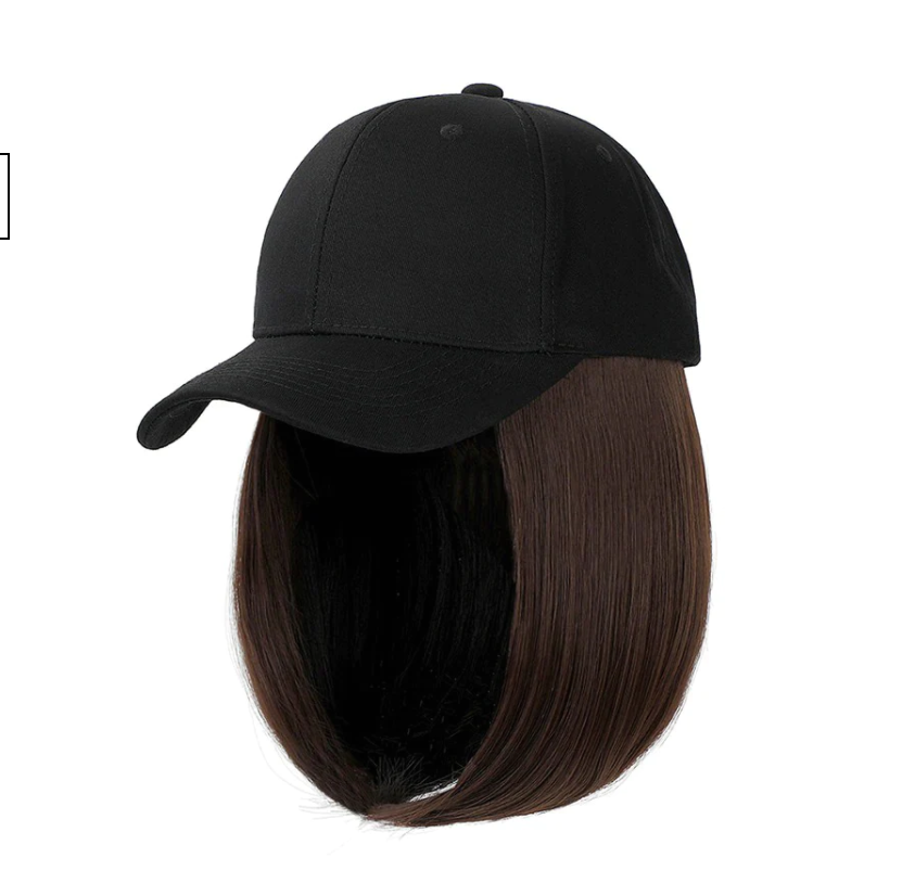 YLWHJJ Wig hat all-in-one female peaked cap short hair bob head trendy shade wig warm cap women