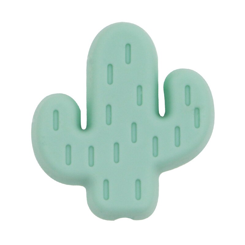 Kovict – attache-sucette en Silicone, 10 pièces, dessin animé petit Cactus bébé rongeur sans BPA nourriture, anneau de dentition soins infirmiers, perles: 10pcs Mint green