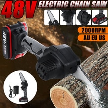 48V Cordless Electric Chain Saw 4inch Portable Electric Saw Woodworking Cutting DIY Tool Electric Pruning Saw With 1 Battery