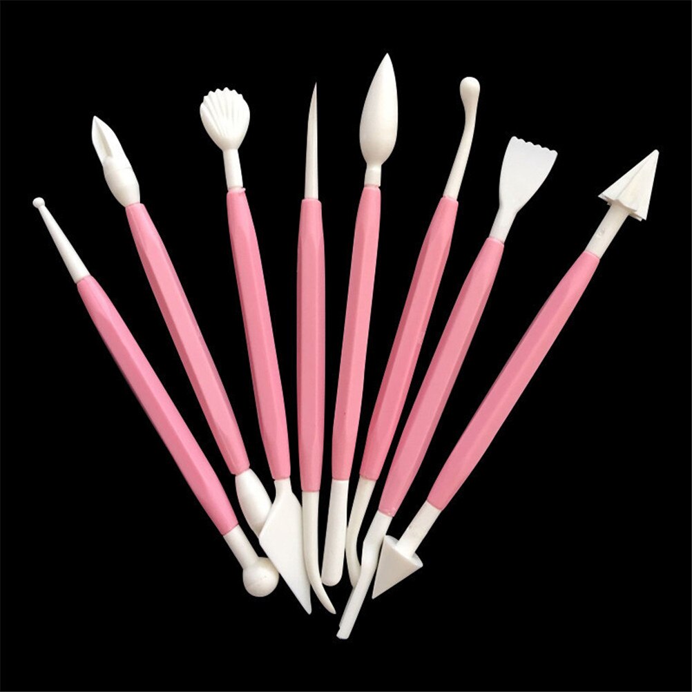 8 unidades/juego de escultura de arcilla de plástico, talla de alfarería de cera, herramientas de tallado, formador para esculturas, herramientas para moldear arcilla polimérica