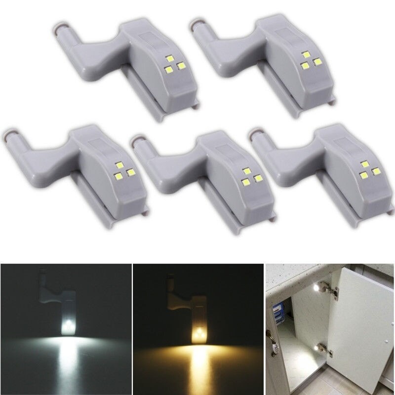 10Pcs Led Inner Scharnier Lamp Onder Kast Verlichting Universele Garderobe Kast Sensor Verlichting Voor Slaapkamer Keuken Closet Night Lamp