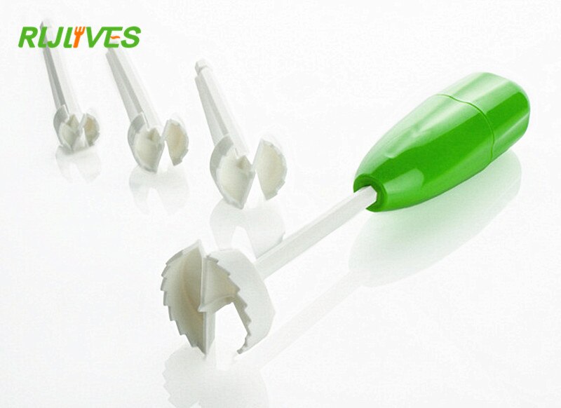 4Pcs/Set Different size Vegetable Spiral Cutter Spiralizer Meat Filling Tool Plastic Tomato Eggplant Cutter Kitchen Tool