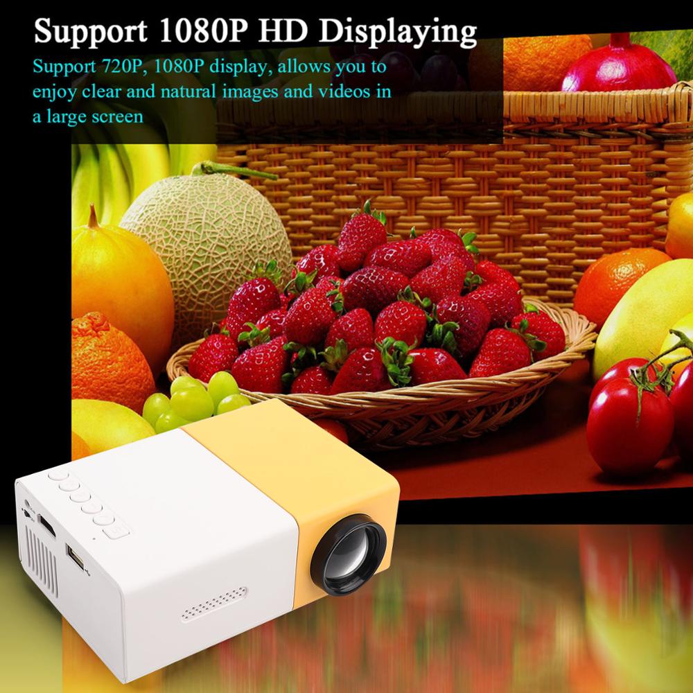 Portable Projector Mini Stylish Home Theater Portable LED Projector HD Support 1080P HDMI VGA Multimedia Player