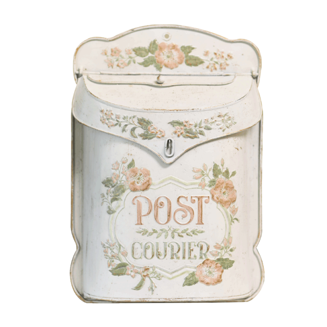 Garden Outdoor Mailbox Retro Style Letter Box Metal Wall Mounted Post Farmhouse Post Decoration Crafts: Cream