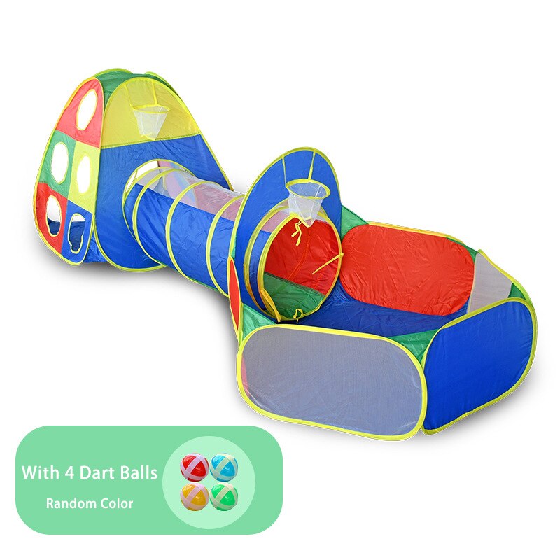 Tente de fosse à balles pour enfants, 3 en 1, avec Tunnel rampant, pour piscine, maison de jeu pour enfants: 3pcs