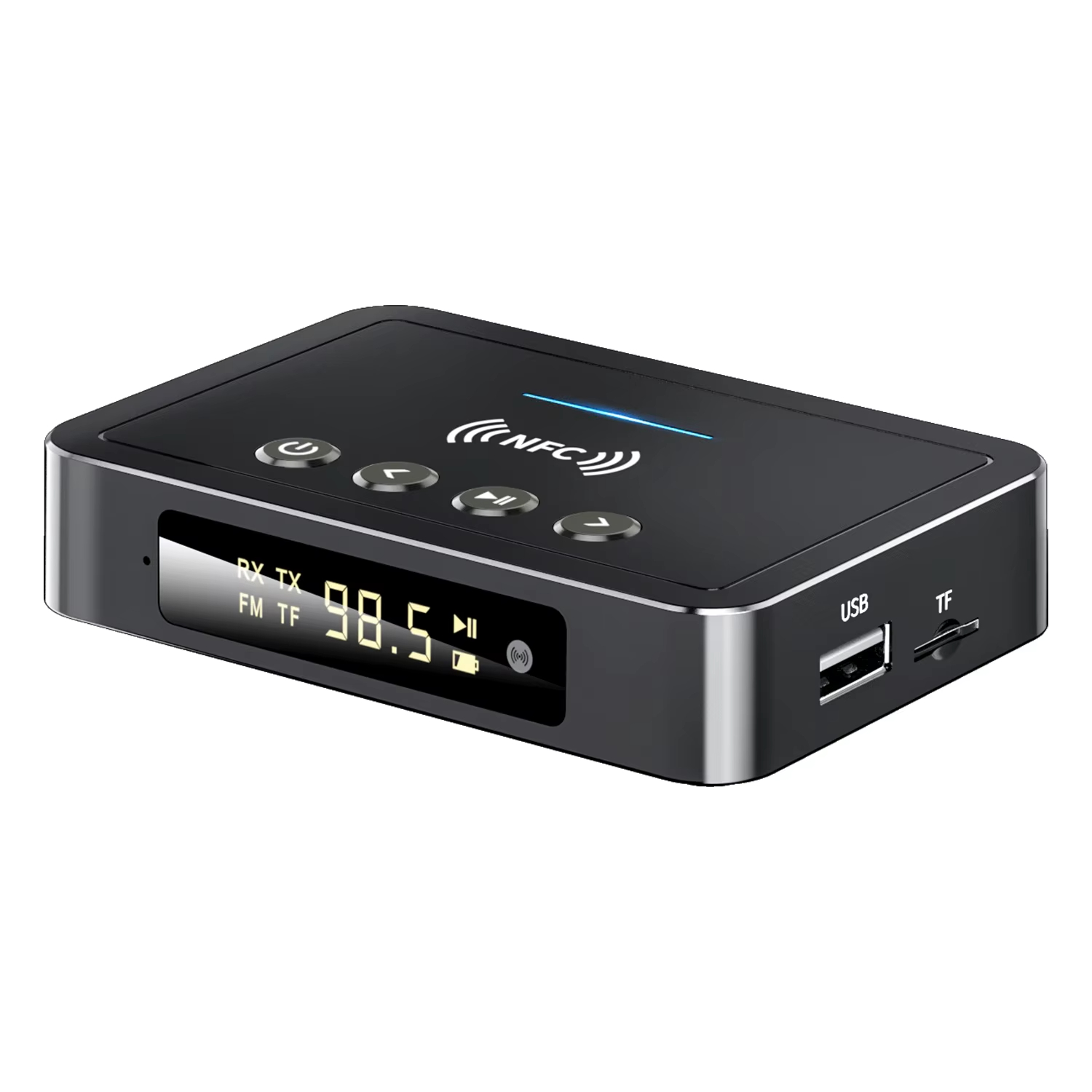 M6 Bluetooth 5.4 Receiver NFC Transmitter FM Stereo AUX 3.5mm Jack RCA Optical Wireless Audio Adapter Remote Control For TV Car: Default Title