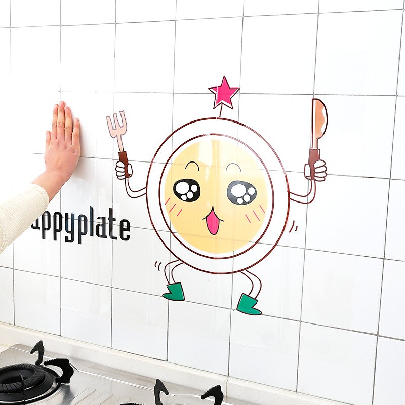 2 PC Transparent Self-adhesive Paper, High Temperature Resistant, Oil Proof, Kitchen Tile Waterproof, Fume Wall Sticker