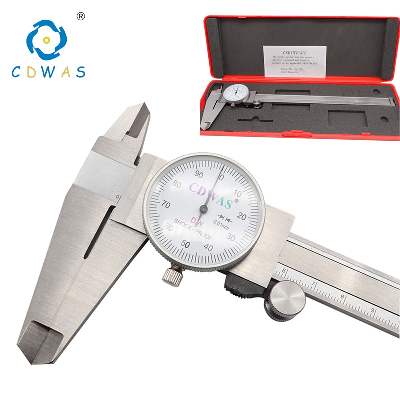 Dial Calipers 0-200 mm 0.01mm High Precision Industry Stainless Steel Vernier Caliper Shockproof Metric Measuring Tool