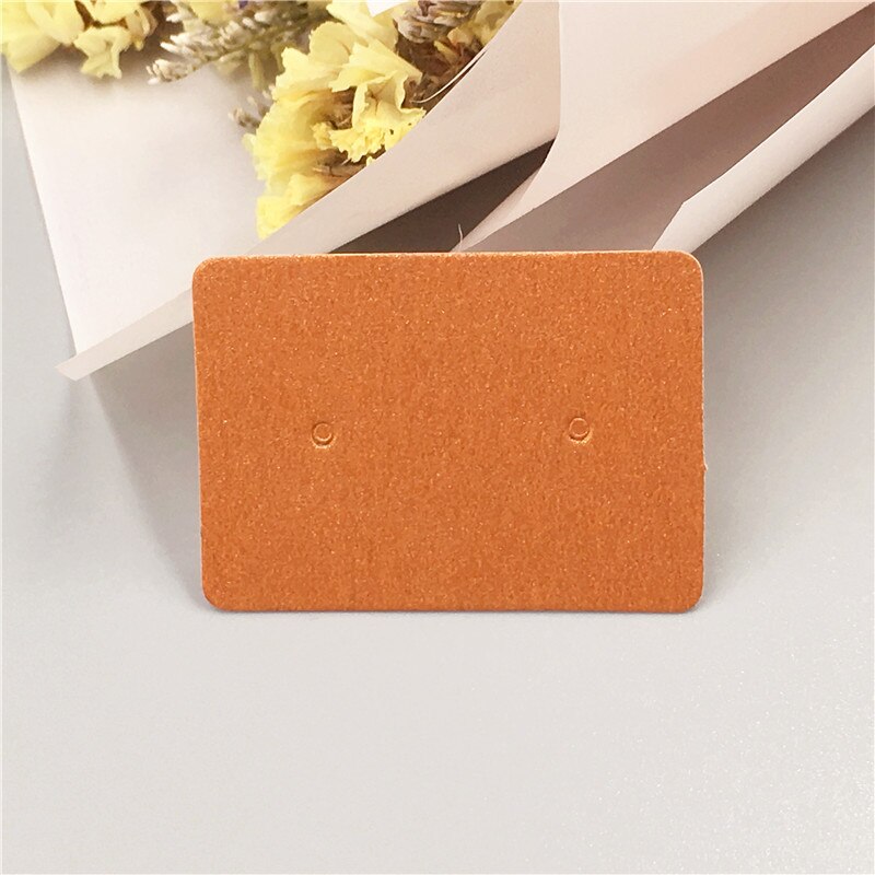 100pcs 3.5x 2.5cm compact and cute DIY handmade jewelry display card ear nail/earring price tag card: orange